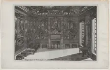 Interior of a Porcelain Cabinet with Paintings and Vases, from Nouveaux ..., published 1703 or 1712. Creator: Daniel Marot