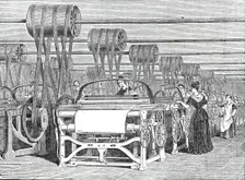 Interior of a Power-Loom factory, 1844. Creator: Unknown