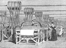 Interior of a Power-Loom factory, 1844. Creator: Unknown