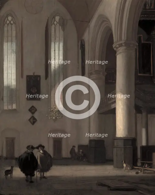 Interior of a Protestant Church, 1677. Creator: Emanuel de Witte.