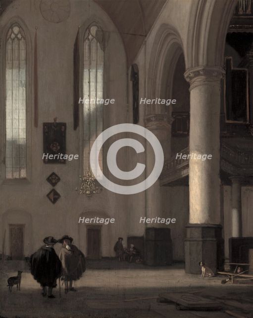 Interior of a Protestant Church, 1677. Creator: Emanuel de Witte.