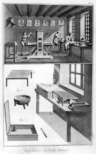 Interior of a Printing Works, 1751-1777. Artist: Unknown