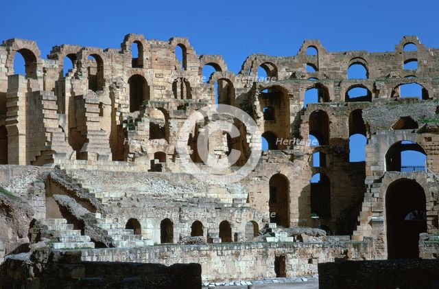 Interior of a Roman colosseum, 3rd century. Artist: Unknown