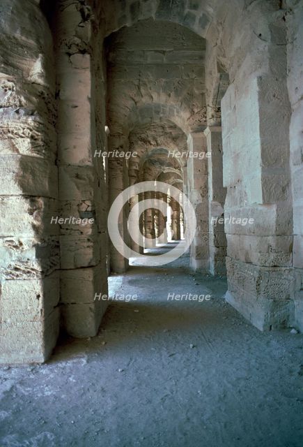 Interior of a Roman colosseum, 3rd century. Artist: Unknown