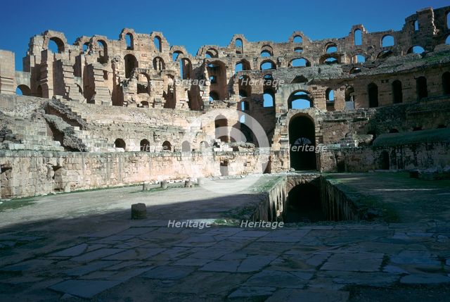 Interior of a Roman colosseum, 3rd century. Artist: Unknown