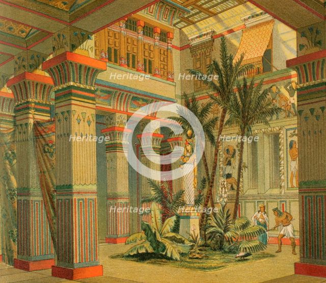 Interior of a room in an Ancient Egyptian house-palace, 1881.  Creator: Unknown.
