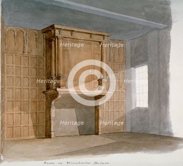 Interior of a room in Winchester House, Winchester Place, London, c1830.                             Artist: Anon