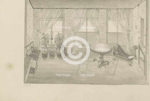 Interior of a salon, 1838. Creator: Anon.