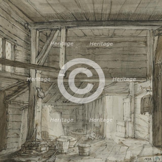 Interior of a storage room. Creator: Cornelis Saftleven.