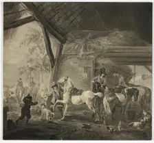 Interior of a Stable, n.d. Creator: Philip Wouverman