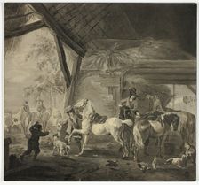 Interior of a Stable, n.d. Creator: Philip Wouverman