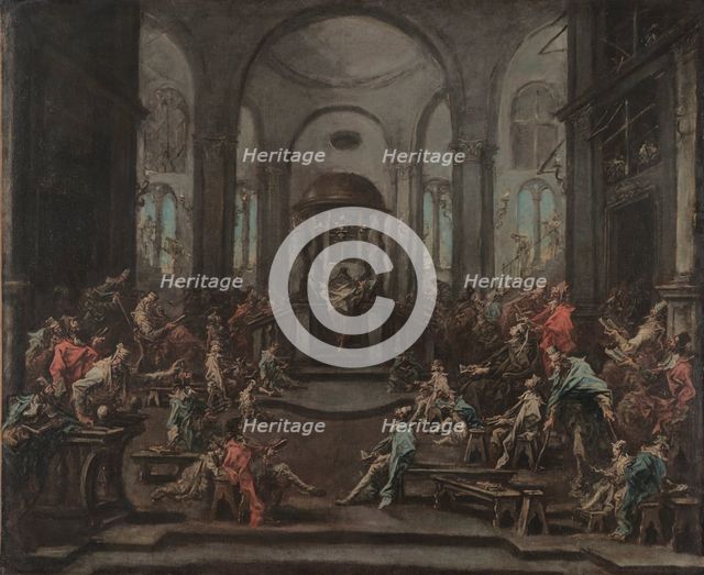 Interior of a Synagogue, c. 1725-1735. Creator: Alessandro Magnasco (Italian, 1667-1749).