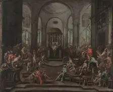 Interior of a Synagogue, c. 1725-1735. Creator: Alessandro Magnasco (Italian, 1667-1749)