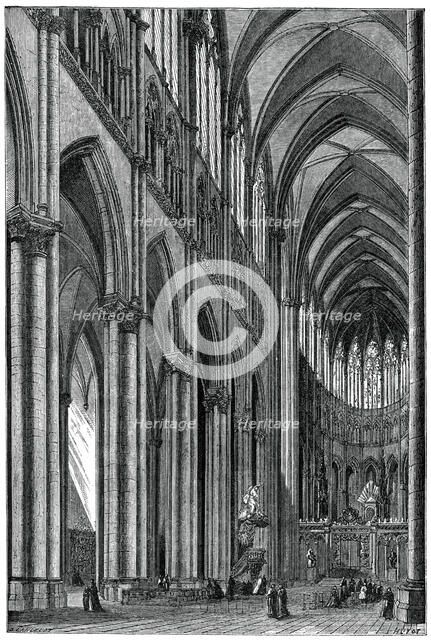 Interior of Amiens Cathedral, France, 13th century, (1870).  Creator: Jules Jean Marie Joseph Huyot.