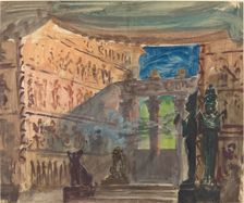Interior of an Ancient Egyptian Temple, c.1888. Creator: Robert Caney