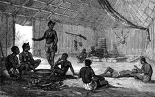 Interior of an Ashantee hut, 1873. Creator: Unknown