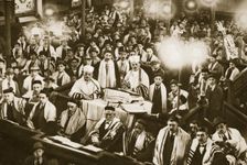Interior of an East End synagogue during a festival, London, 20th century