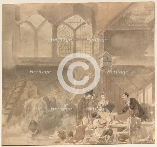 Interior of an Inn, 1800s. Creator: Anonymous.