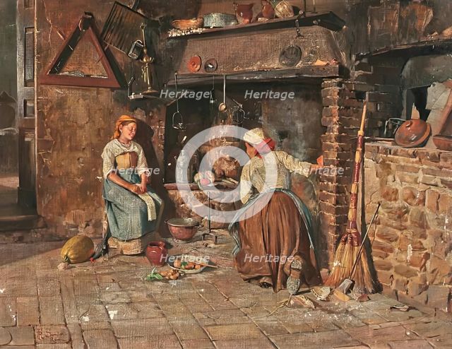 Interior of an Italian Cottage. Creator: Rubens Santoro.