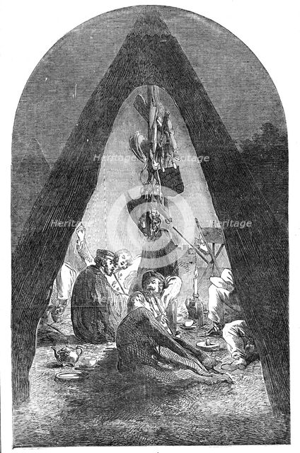 Interior of an Officer's Tent, at Varna, 1854. Creator: Unknown.