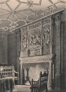 Interior of an old house at Enfield, Middlesex, known as `Queen Elizabeth's Palace`, 1915