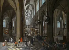 Interior of Antwerp Cathedral, 1651. Creator: Peeter Neeffs the Elder