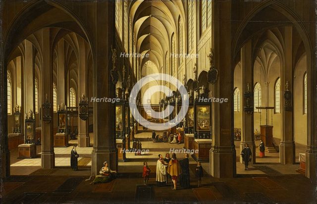 Interior of Antwerp Cathedral, c1655-1667. Creator: Frans Francken III workshop.
