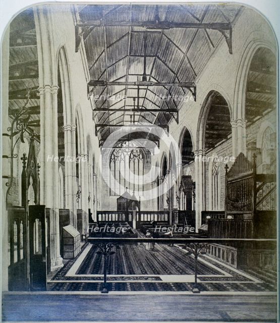 Interior of Austin Friars, City of London, c1865.                                                Artist: Anon