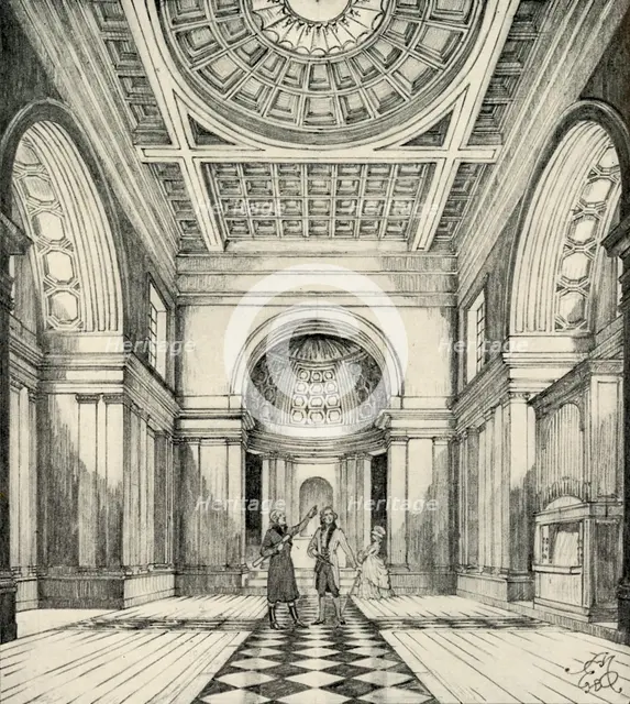 'Interior of Ayot St. Lawrence Church, Hertfordshire', (1938). Artist: Unknown.