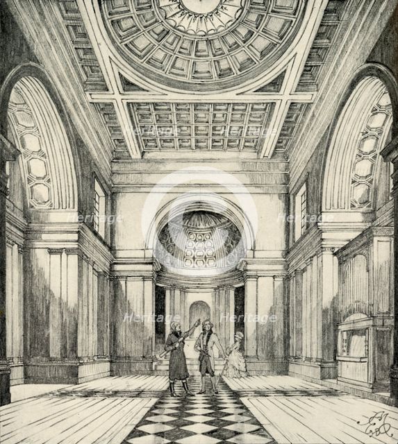 'Interior of Ayot St. Lawrence Church, Hertfordshire', (1938). Artist: Unknown.