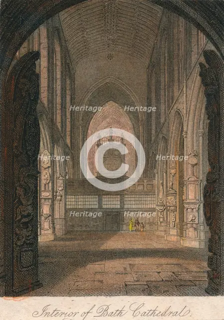 'Interior of Bath Cathedral', 19th century? Creator: Unknown.