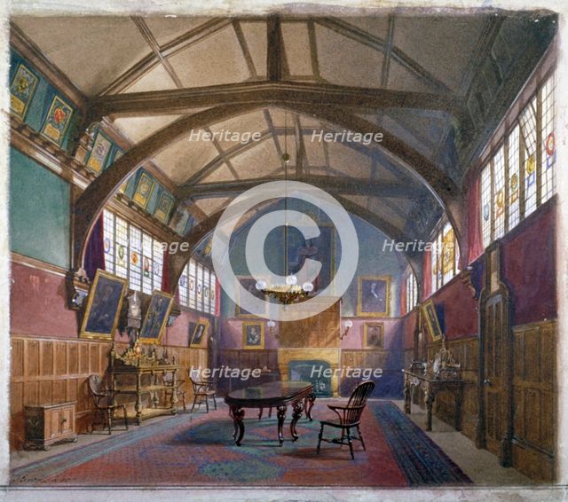 Interior of Barnard's Inn, London, 1885.               Artist: John Crowther