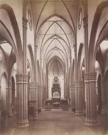 Interior of Basilica of San Petronio, Bologna, between 1880-1886. Creator: Giorgio Sommer