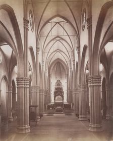 Interior of Basilica of San Petronio, Bologna, between 1880-1886. Creator: Giorgio Sommer