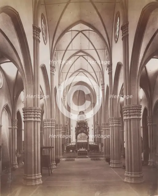 Interior of Basilica of San Petronio, Bologna, between 1880-1886. Creator: Giorgio Sommer.
