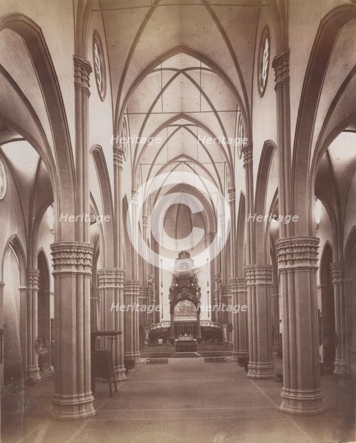 Interior of Basilica of San Petronio, Bologna, between 1880-1886. Creator: Giorgio Sommer.