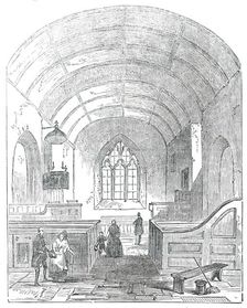 Interior of Brampford Speke Church, Devon, 1850. Creator: Unknown