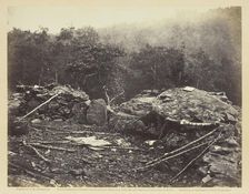 Interior of Breastworks on Round Top, Gettysburg, July 1863. Creator: Alexander Gardner