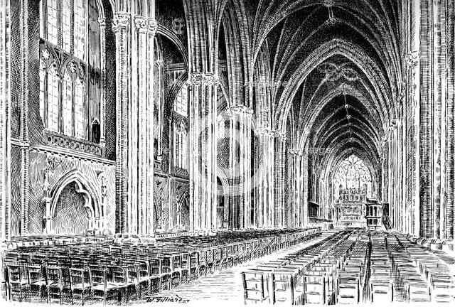 Interior of Bristol Cathedral, 1908-1909.Artist: W Gilliard