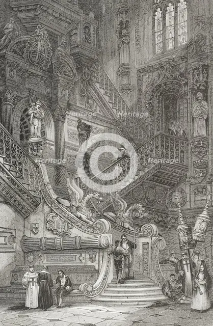 Interior of Burgos Cathedral, Spain, 1856.  Creator: Unknown.
