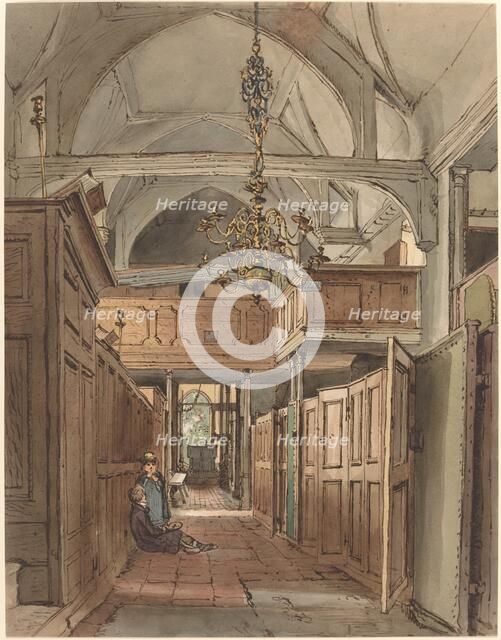 Interior of Bushey Church, 1815/1820. Creator: William Henry Hunt.