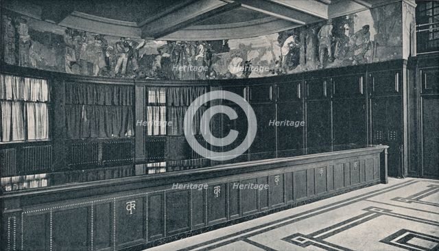 'Interior of Grand Trunk Railway's new London offices with tempera frieze by Frank Brangwyn ', c1909 Artist: Unknown.