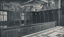 Interior of Grand Trunk Railway's new London offices with tempera frieze by Frank Brangwyn , c1909