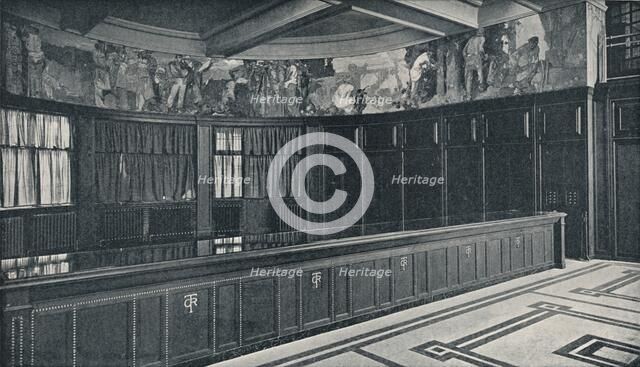 'Interior of Grand Trunk Railway's new London offices with tempera frieze by Frank Brangwyn ', c1909 Artist: Unknown.