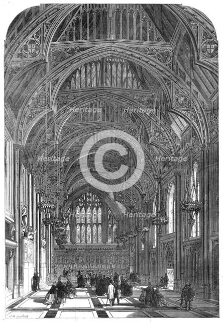Interior of Guildhall, as restored, 1865. Creator: Unknown.