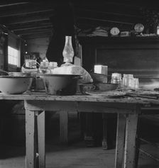 Interior of Dougherty basement house, Warm Springs district, Malheur County, Oregon, 1939. Creator: Dorothea Lange