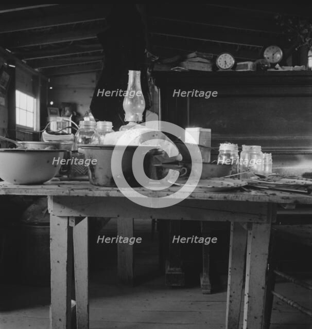 Interior of Dougherty basement house, Warm Springs district, Malheur County, Oregon, 1939. Creator: Dorothea Lange.