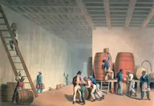 Interior of distillery, Antigua, 1823. Creator: William Clark