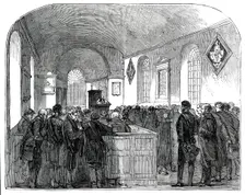 Interior of Drayton Bassett Church, (funeral of Sir Robert Peel), 1850. Creator: Unknown