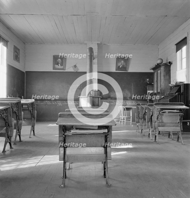 Interior of eastern Oregon one-room county school, Baker County, Oregon, 1939. Creator: Dorothea Lange.